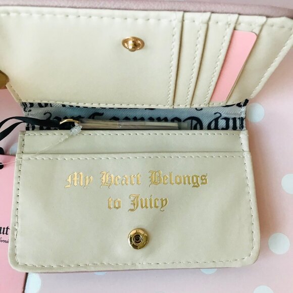 Juicy Couture Pink League Elongated Bifold Wallet  Dusty Blush  Zip coin Pocket - Picture 3 of 4